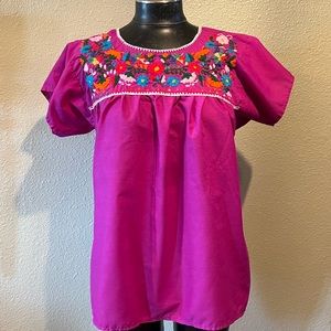 Embroidered Mexican Blouse Small